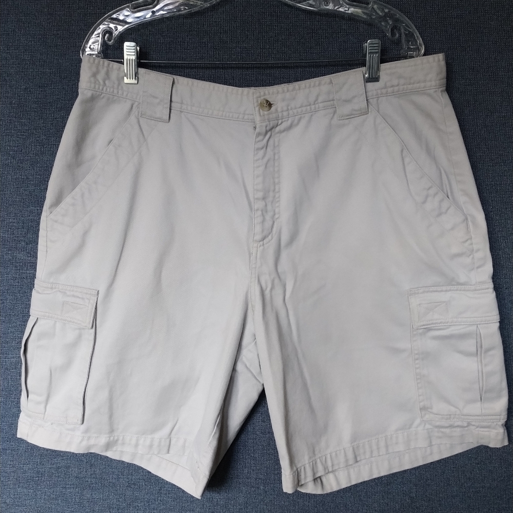 Mens Columbia Shorts Size 36 Khaki Beige Cargo Shorts Hiking Fishing